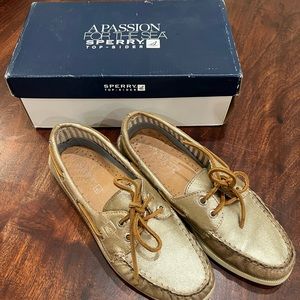 Gold Sperry Topsiders